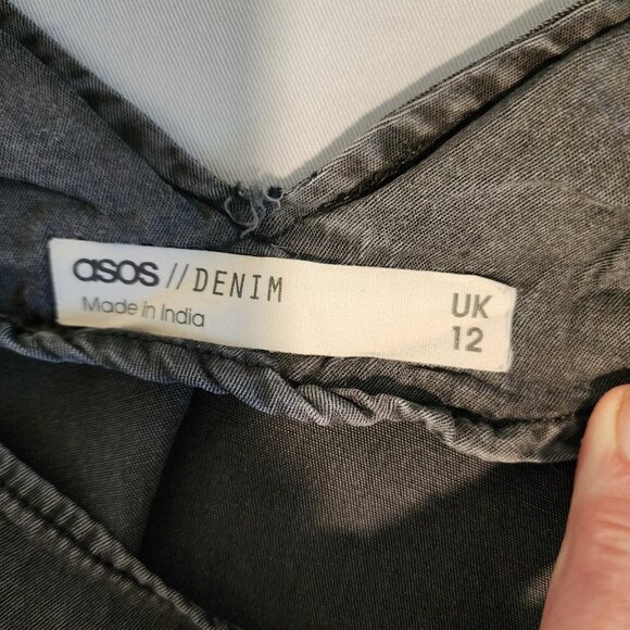 Asos//Denim Women's charcoal maxi dress size 8. Item 0823242D - Picture 5 of 6